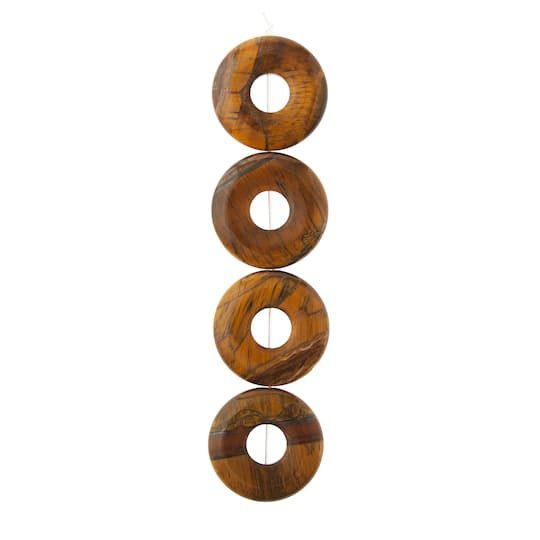 12 Pack: Tiger Eye Loop Beads, 30mm by Bead Landing™